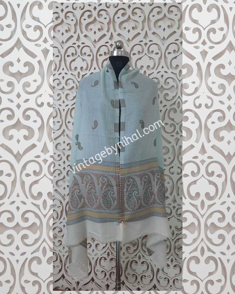 Handwoven Pure Pashmina Self Paisley Shawl SH-589